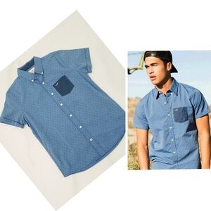 Hollister Blue Casual Button Down Shirt Sz S